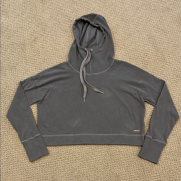 Sweaty Betty Escape Luxe Fleece Cropped Hoodie size X-Large Dark Taupe - Picture 1 of 16